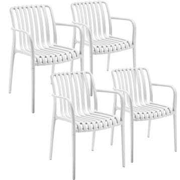 Tuinstoelen Alcudia, weerbestendig, stapelbaar - crème, Set, Verzenden, Nieuw