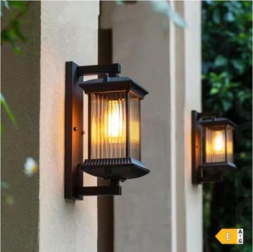 Metalen Buitenwandlamp met Glas Tuin en Balkon Lamp, Verzenden, Nieuw