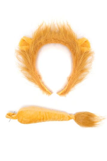 Leeuw Haarband Oren Staart Diadeem Set Donkerbruin Oortjes L, Ophalen of Verzenden, Nieuw, Carnaval, Accessoires