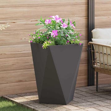 vidaXL Plantenbak Zwart 50 x 50 x 75 cm Staal, Verzenden, Minder dan 60 cm, Nieuw, Metaal