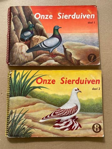 2 Plaatjes-Albums - Onze Sierduiven deel 1 en 2 - 1960, Verzenden, Gelezen, Vogels