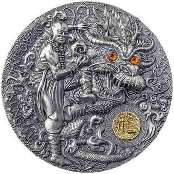 Niue. 5 Dollars 2023 2 oz $5 Niue Silver Shaolin Kung Fu