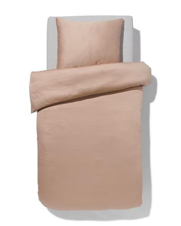 HEMA Dekbedovertrek 140x200/220cm hotel katoen satijn taupe, Verzenden, Nieuw