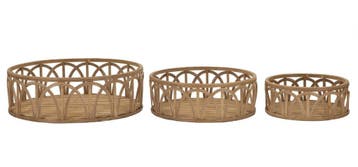 DIENBLAD FUJI SET 3 STUKS CM Ø 50X16-40X14-30X12, Huis en Inrichting, Woonaccessoires | Vazen, Ophalen of Verzenden, Nieuw