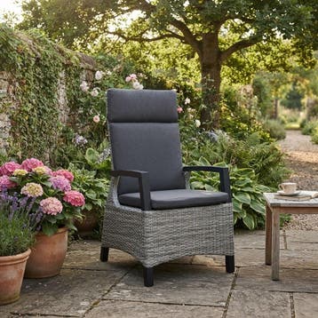 Tunis dining tuinstoel verstelbaar grijs wicker, Tuin en Terras, Ophalen of Verzenden, Nieuw