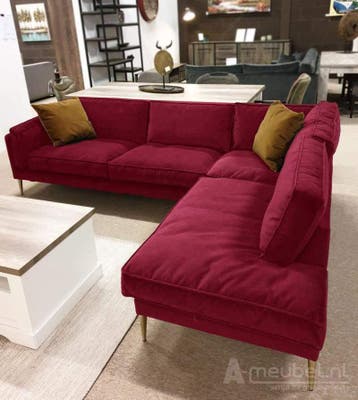 Hoekbank Alverna - hoekbanken - Rood, Nieuw, 150 cm of meer, Stof, 200 tot 250 cm