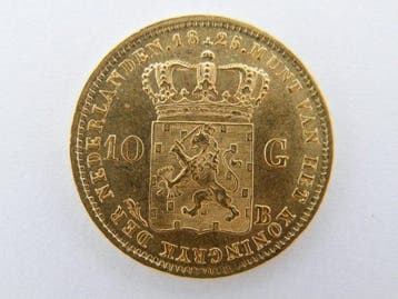 Gouden tientje Willem I 1825b (PR+) (oplage 3.821.019 stuks), Postzegels en Munten, Verzenden, Koning Willem I, Losse munt, Goud