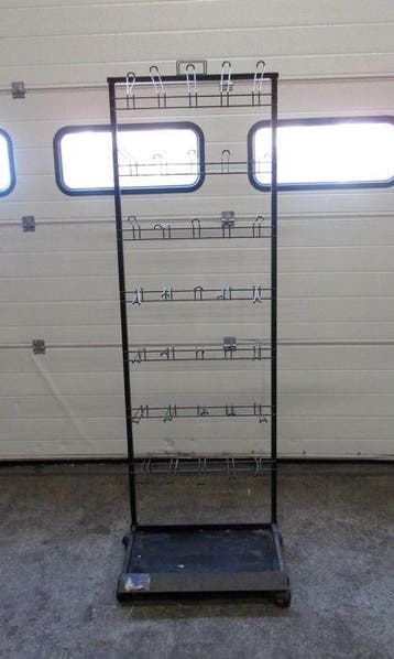Rek, Display met reclamebordhouder B59 x D43 x H187cm, Gebruikt