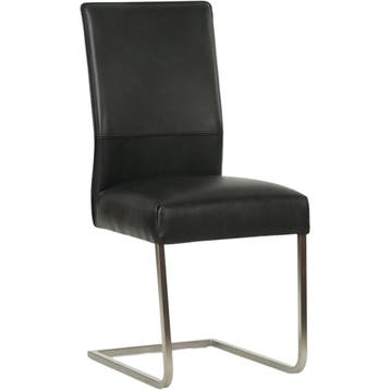 Set van 4 Leren eetkamerstoelen Remix - Granada Black, Ophalen of Verzenden, Nieuw, Leer, Vijf, Zes of meer stoelen