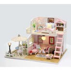 Ikonka DIY Modelbouw Poppenhuis Twee Verdiepingen met LED –, Ophalen of Verzenden, Nieuw
