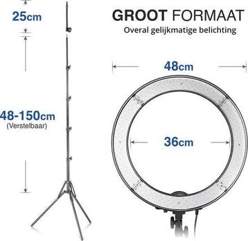 Neewer Ringlamp met Statief - Studiolamp - 18 Inch, Huis en Inrichting, Verzenden, Nieuw