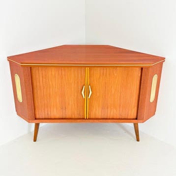 Serveerwagen - Teak - Vintage Cocktailkast / Barkast