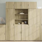 vidaXL Opbergkast 80x42,5x225 cm bewerkt hout sonoma, Huis en Inrichting, Kasten | Buffetkasten, Minder dan 50 cm, 75 cm of meer