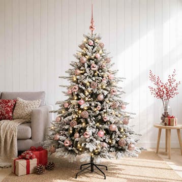 vidaXL Kunstkerstboom met kerstbal 150 cm 150 LEDs Warmwit, Verzenden, Nieuw