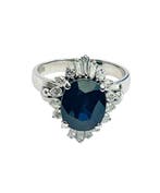 Ring Platina Saffier - Diamant - 3,45ct Sapphire ring, Sieraden, Tassen en Uiterlijk, Ringen, Nieuw