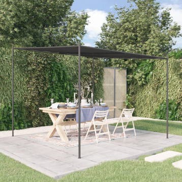 vidaXL Prieel 3x3 m 180 g/m² stof en staal antracietkleurig, Verzenden, Nieuw