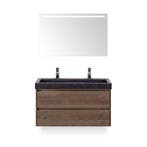 Dante Badmeubelset 100 cm - Tabacco - Wastafel Hardsteen Wit, Ophalen of Verzenden, Nieuw