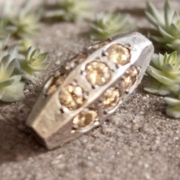 1 x 925 Sterling zilveren kraal met Citrine 20 x 8mm gat..., Ophalen of Verzenden, Nieuw, Kraal