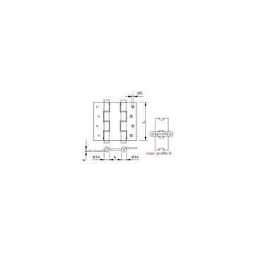 Deurveerscharnier dubbelwerkend 120/30mm - zilvergrijs, Verzenden, Nieuw