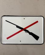 Wapens verboden – Geen wapens (bord) - Emaille bord - Metaal, Antiek en Kunst, Antiek | Wandborden en Tegels