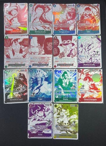 Bandai - 14 Card - One Piece - Monkey D. Luffy Foil,, Nieuw