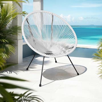 Set van 2 stoelen Santana met tafel - wit, Tuin en Terras, Tuinsets en Loungesets, Verzenden, Nieuw