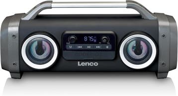 Lenco SPR-100BK - Bluetooth Speaker Draadloos - LED Licht -, Verzenden, Zo goed als nieuw