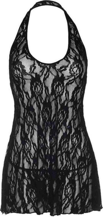 Sexy Lingerie Leg Avenue +size kanten halter slipdress met s, Verzenden