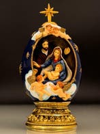 House of Faberge 24 Karat Gold Plated Imperial Nativity Egg