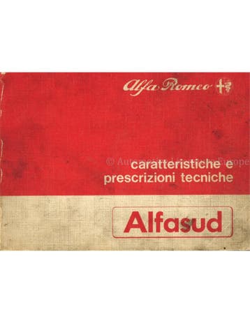 1983 ALFA ROMEO ALFASUD KARAKTERISTISCHE EN VOORGESCHREVEN, Auto diversen