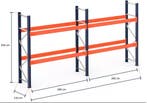 Mecalux palletstelling gebruikt met liggers 280cm en hoog..., Zakelijke goederen, Kantoor en Winkelinrichting | Magazijn, Stelling en Opslag