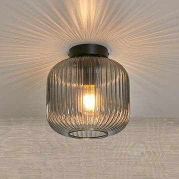 Ronde Plafondlamp Smoke Glas, Verzenden, Nieuw, Glas