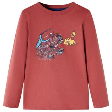 vidaXL Kindershirt met lange mouwen 116 roodbruin, Verzenden, Nieuw
