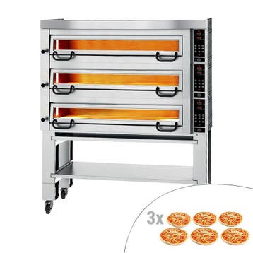 GGM Gastro | Elektrische pizzaoven Power - 6+6+6x 34cm - |, Onderbouw afzuigkap, Verzenden, Nieuw, Motor