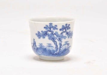 Beker - Chinese blue de hue wine cup 18th century, Antiek en Kunst