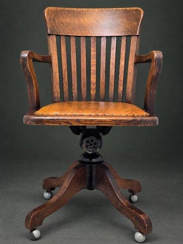 Wm Richardson Ltd. - Bureaustoel - Hout, Gietijzer, Leder -