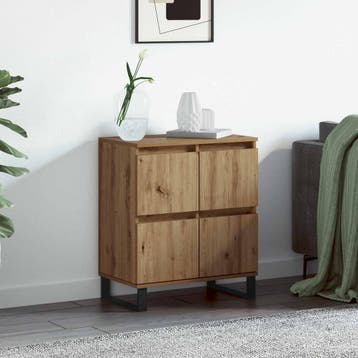 vidaXL Dressoir Artisan Eiken 60 x 35 x 70 cm, Verzenden, Nieuw, Overige houtsoorten, Minder dan 50 cm