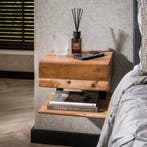 Nachtkastje Paul met lade en schapje, Huis en Inrichting, Slaapkamer | Nachtkastjes, Minder dan 45 cm, Verzenden, Nieuw, 55 tot 70 cm