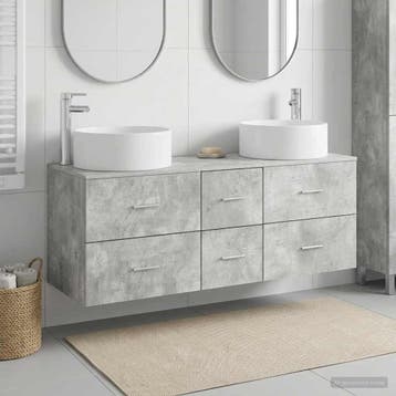 vidaXL Badkamermeubelset 3 st Betongrijs 49,5 x 44,5 x 65,5, Verzenden, Nieuw