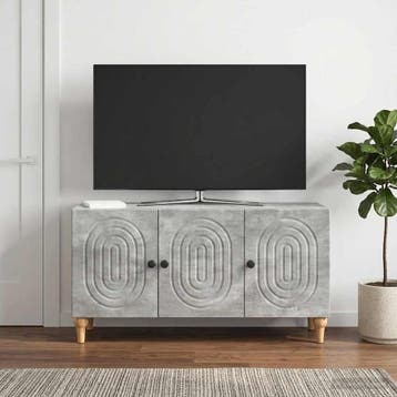 vidaXL TV-kast 99 x 34,5 x 50 cm Betongrijs Bewerkt hout, Minder dan 50 cm, Verzenden, Nieuw, Minder dan 100 cm