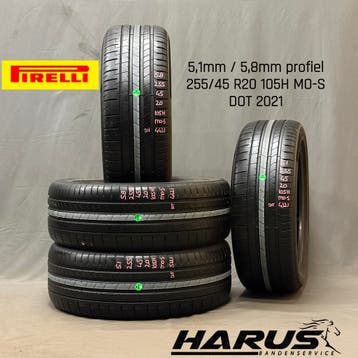 255/45/20 105H MO-S Pirelli zomerbanden 5,8/5,1mm profiel 4X, Gebruikt, 255 mm, Ophalen of Verzenden, Band(en)