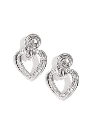 Goudlief Ijzeren oorbellen met hartvormige hanger, elegan..., Verzenden, Nieuw, Zilver, Overige materialen