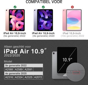 Tablethoesje ipad air 10,9 | retourdeal 64% korting, Computers en Software, 11 inch, Bescherming voor- en achterkant, Ophalen of Verzenden