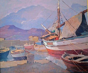 Claudio da Firenze (1943) - Veliero allormeggio, Antiek en Kunst