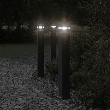 vidaXL Buitenvloerlampen 3 st met stopcontact 80 cm, Verzenden, Nieuw, Aluminium, Vloerlamp