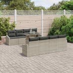 vidaXL Tuin Sofa Set met kussen 7 pcs Lichtgrijs poly rattan, Tuin en Terras, Tuinsets en Loungesets, Verzenden, Nieuw, Rotan
