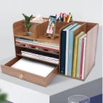 Bureau Organizer 4 Lagen – Houten Documenten en Papierrek, Verzenden, Nieuw