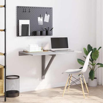vidaXL Wandtafel inklapbaar 100x60x56 cm bewerkt hout grijs, Verzenden, Nieuw