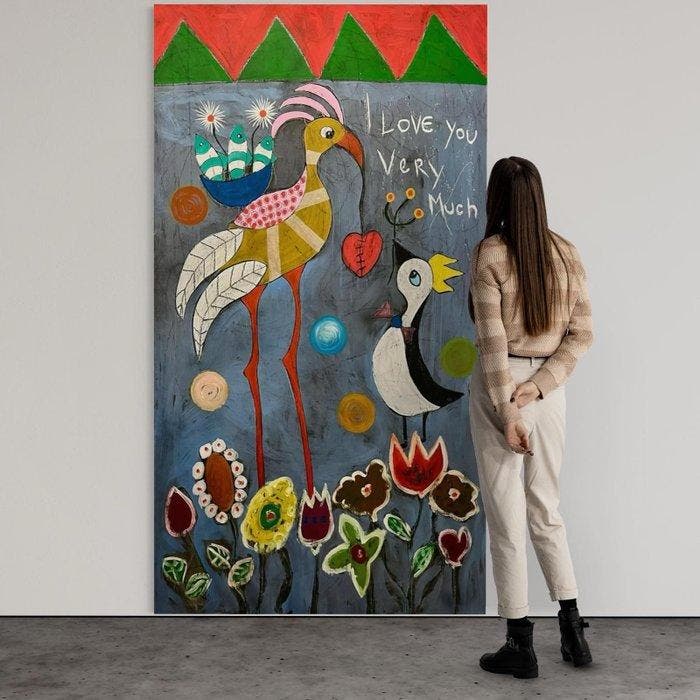 V. Cox - I Love You Very Much - XXL · No Reserve, Antiek en Kunst, Kunst | Schilderijen | Modern