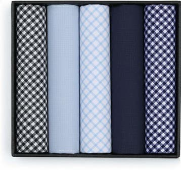 Suitable Zakdoeken 5-Pack Vichy Blauw maat one size Heren, Verzenden, Nieuw, Suitable